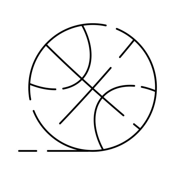 ilustrações de stock, clip art, desenhos animados e ícones de basketball line icon. sport game vector league - basketball hoop basketball net backgrounds