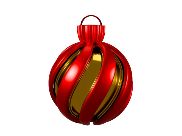 istock Realistic hanging Christmas balls 3d rendering Christmas decoration isolated on white background. Clipping path. 1444664830