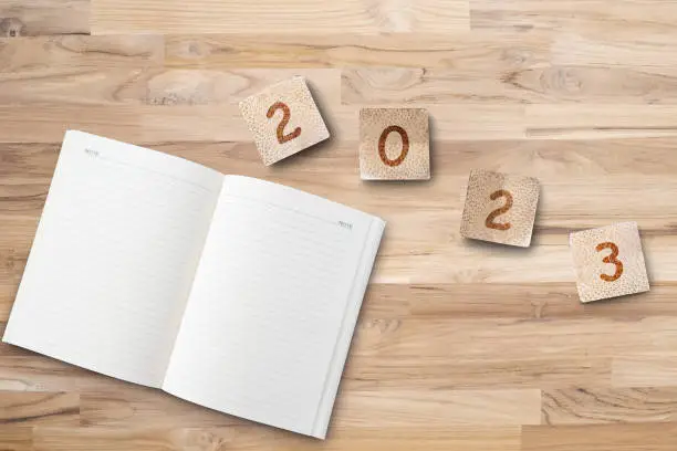 Photo of Wooden box with happy new year 2023