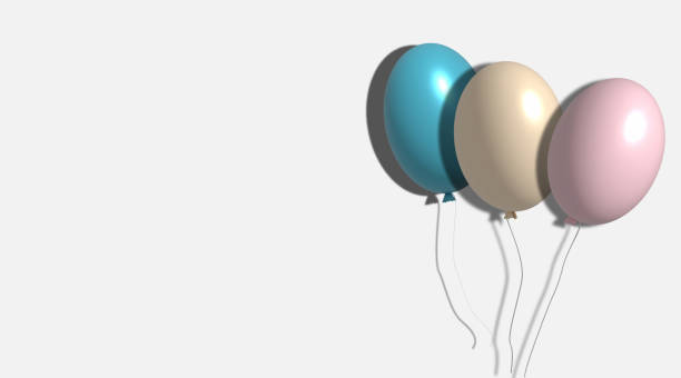istock Air balloons on a white background, 3D rendering illustration, space for an inscription 1444667106