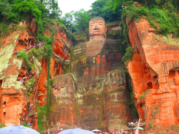 Leshan Giant Sitting Buddha stock photo