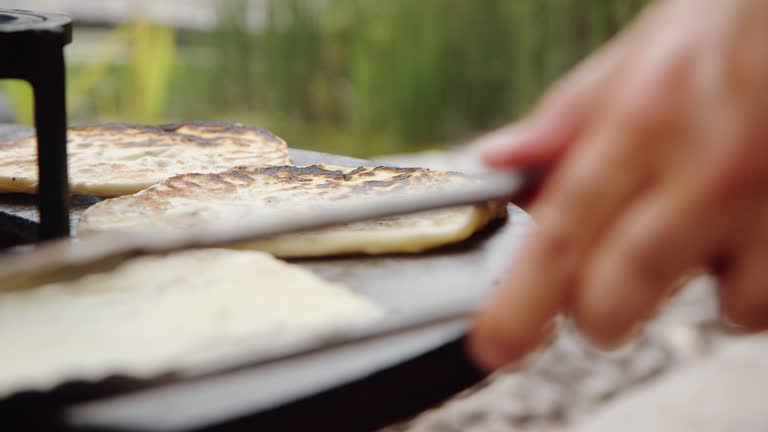 Baking bread on the grill