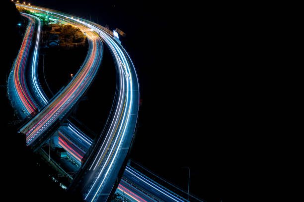 Free Stock Photo of Highway at night with light trails | Download Free ...