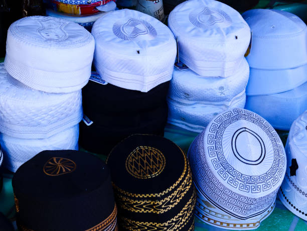 istock white and black skullcaps are often worn by Muslim men 1444675055