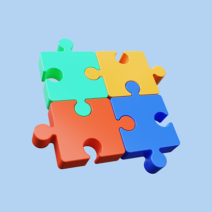 Puzzle pieces. 3d render