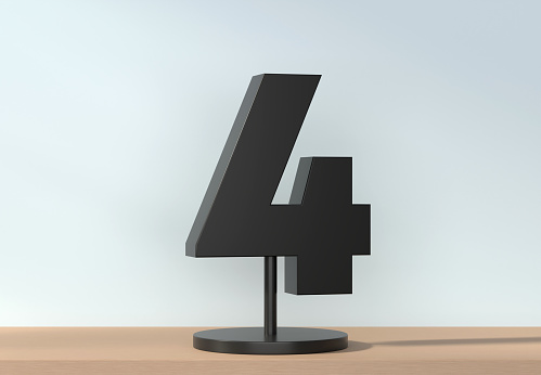 Number 4 On Stand. Template for your design