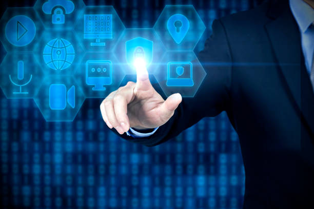 istock data security:businessman touching the technology  coin 1444682363