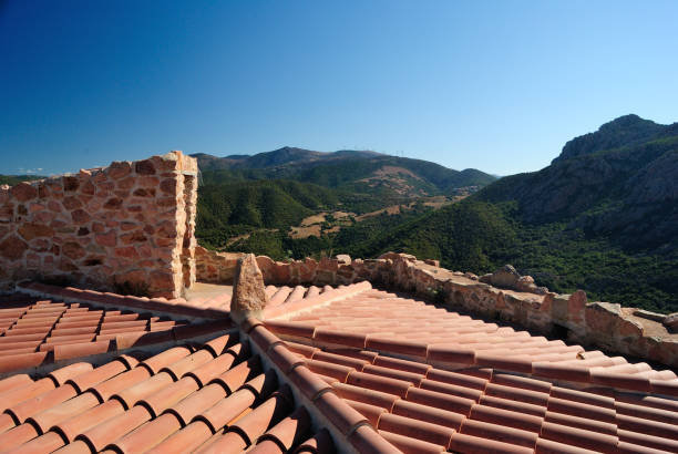 Panorama from Casteldoria tower stock photo