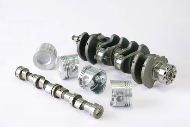 istock Crankshaft with sprocket assembly, camshaft and pistons assembly. 1444687297