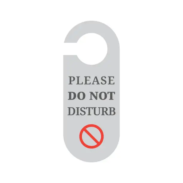 Vector illustration of Please do not disturb vector sign