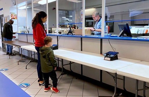 The photo was taken 10/28/2022 in a postoffice, Charlottesville, Virginia, USA