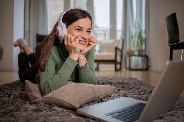 istock Young woman working from home 1444696427