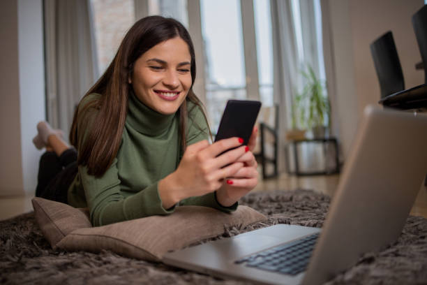 istock Young woman working from home 1444696447