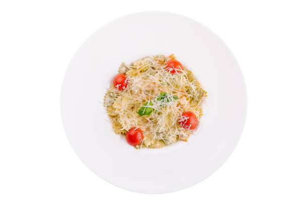 istock Farfalle pasta with cherry tomatoes and parmesan 1444696645