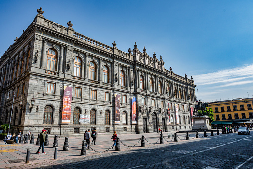 Mexico City - November 20, 2022: Museo Nacional de Arte MUNAL on Calle de Tacuba in historic center of Mexico City Cdmx, Mexico. Historic center of Mexico City is a Unesco World Heritage Site.