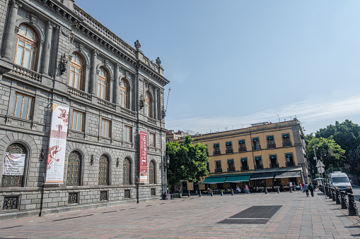 Mexico City - November 20, 2022: Museo Nacional de Arte MUNAL on Calle de Tacuba in historic center of Mexico City Cdmx, Mexico. Historic center of Mexico City is a Unesco World Heritage Site.