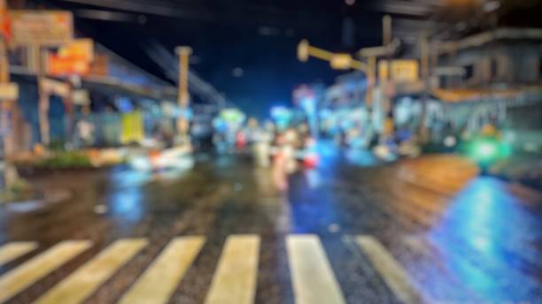istock Defocused abstract background of highway at night 1444705718
