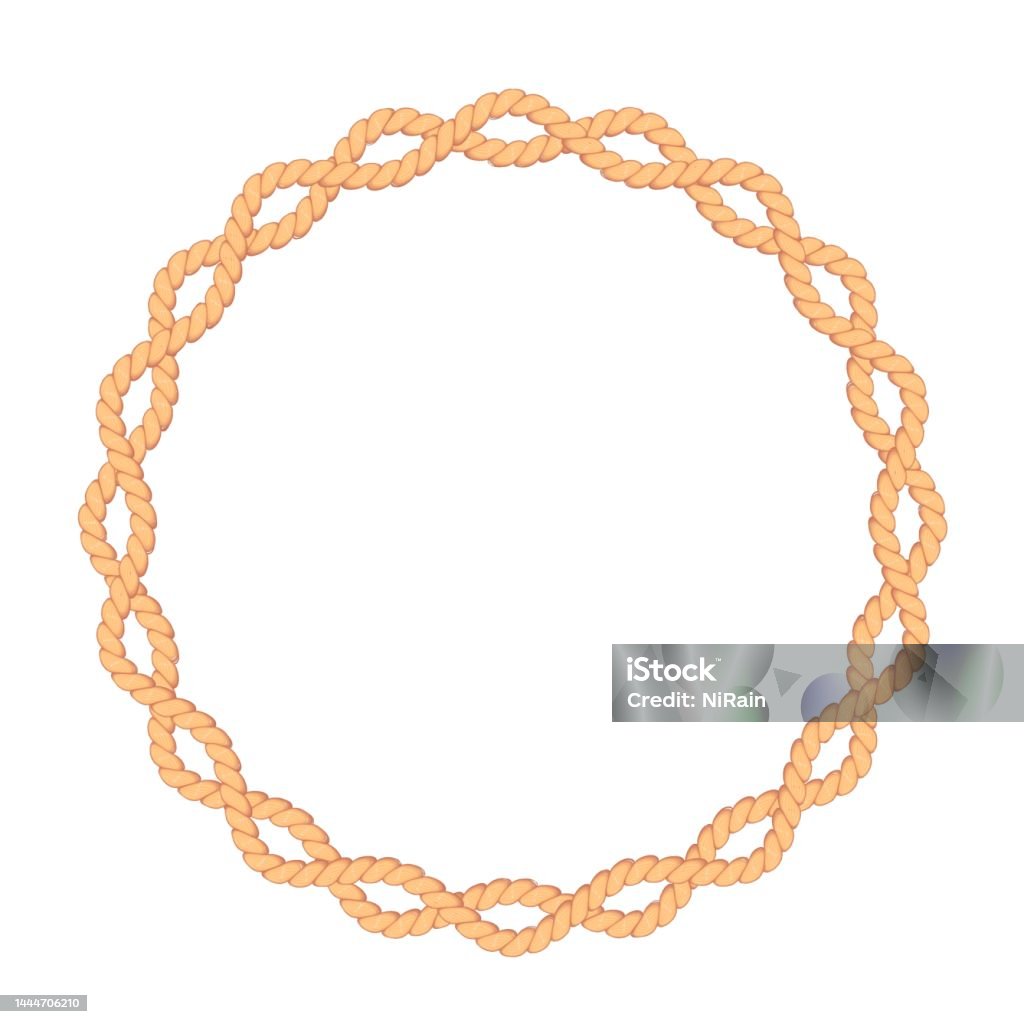 Circular Rope Boder Vector Illustration Of Circle Rope Frame Isolated On White Background ...