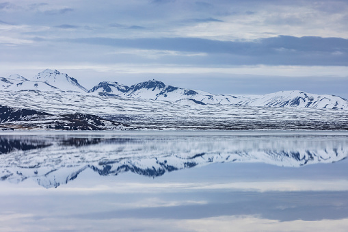 view on Thingvallavatn Lake, the largest natural lake in Iceland. The deepest point of the lake is at 114 meters.