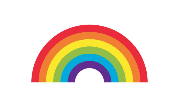 ilustrações de stock, clip art, desenhos animados e ícones de rainbow arch vector icon. color spectrum stripe sign logo - light waving rainbow vector