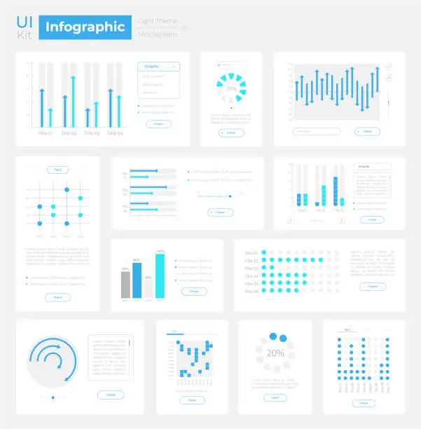 Vector illustration of Infographic visualization UI elements kit