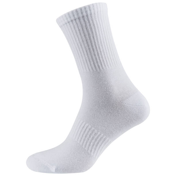 istock White long voluminous sock with a wide elastic band, on a white background 1444720204