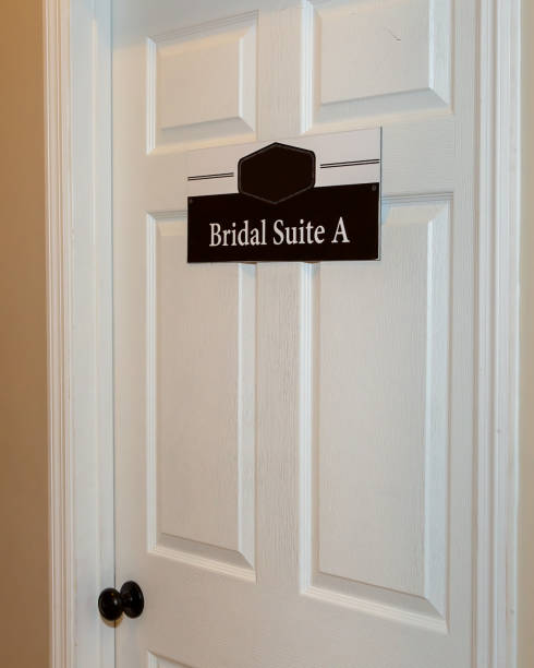 istock Bridal Suite Door on the wedding day 1444722665