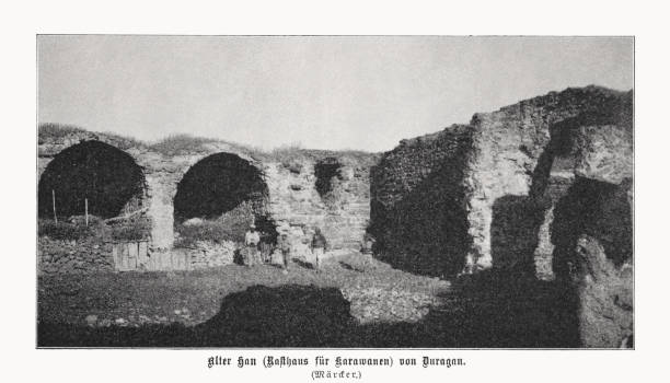 istock Caravanserai Duragan Han, Sinop Province, Turkey, halftone print, published 1899 1444725690