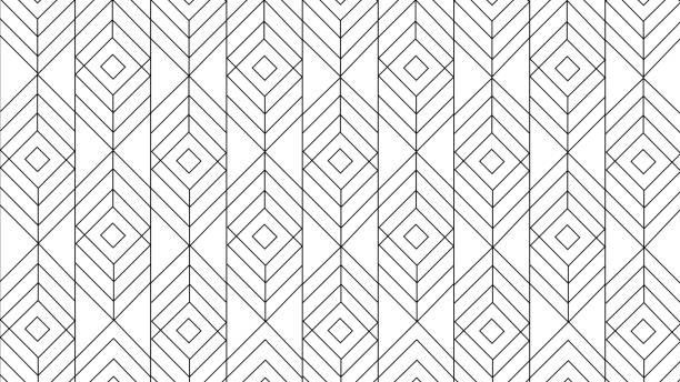 원활한 기하학적 패턴 흑백 벡터 배경 - interweave stock illustrations