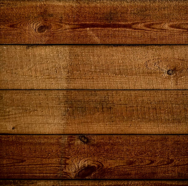 istock Old natural brown wooden board desk texture. Realistic texture wood planks with structure 1444727646