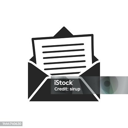 istock Open letter icon, Email envelope vector sign 1444740630