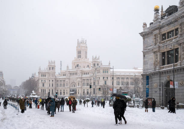 istock City hall with snow. Madrid. Spain 1444740839