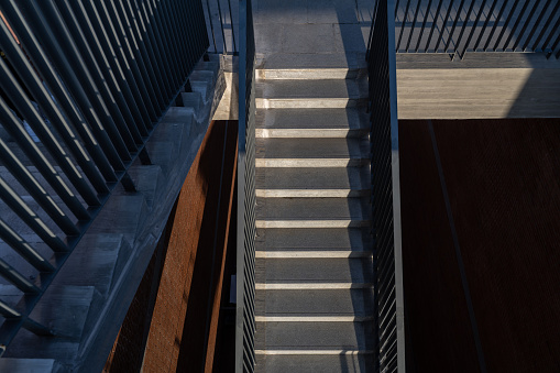 Effect of sunlight on concrete stairs