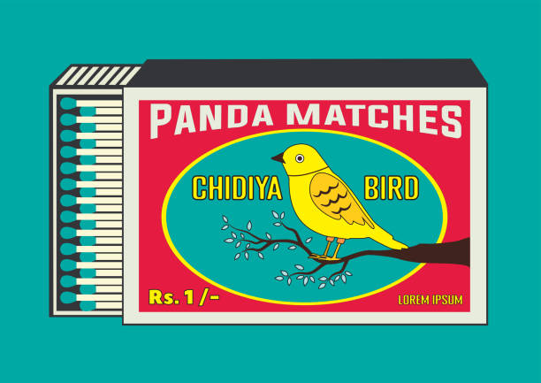 Bird (chidiya) vector icon. illustration in Matchbox and matches illustration. Vintage and antique matchbox packaging design illustration. retro style packaging. old style design. open box template Bird (chidiya) vector icon. illustration in Matchbox and matches illustration. Vintage and antique matchbox packaging design illustration. retro style packaging. old style design. open box template matchbox stock illustrations