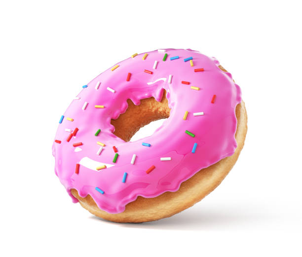 istock Sweety donuts in the glaze on a white background. 3d illustration 1444761872