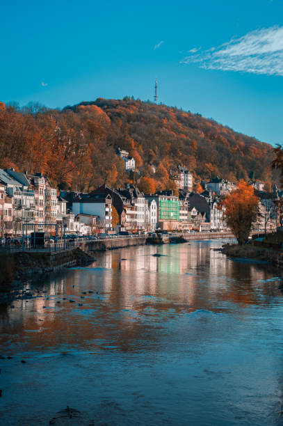 Lenne river in historic Altena, Sauerland, Germany 13 11 2022