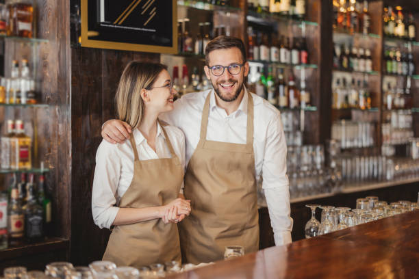 istock Couple Running Coffee Shop 1444770918