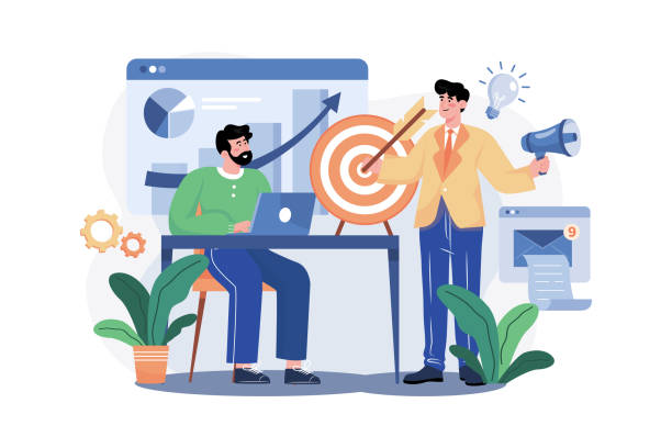 istock Marketing Director Illustration concept. A flat illustration isolated on white background 1444781942