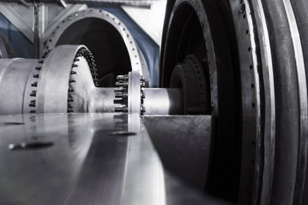 istock A gas turbine with a compressor rotor and a bolted coupling half 1444793783