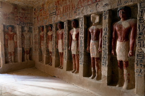 East wall from the Tomb of Irukaptah  at Saqqara . Giza .Egypt .