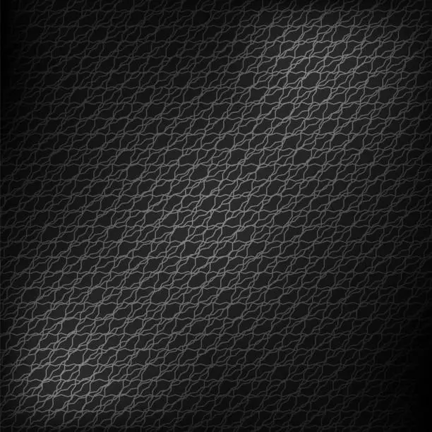 Vector illustration of Black carbon fiber texture. Dark background with lighting. Frame layout modern tech design