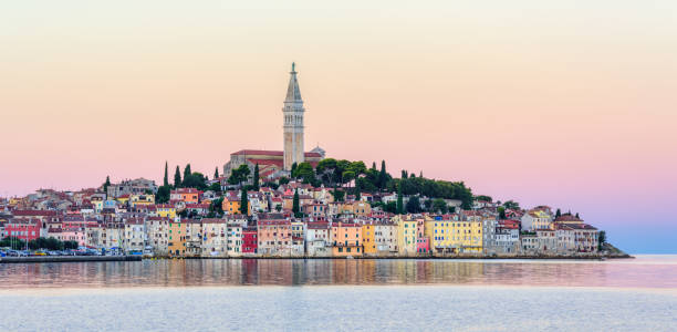 istock Rovinj Old town, Croatia, on sunset 1444797684