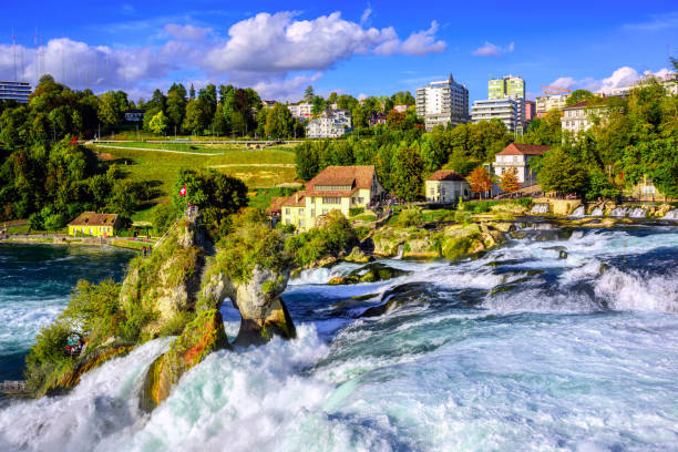 istock Rhine Falls waterfall in Schaffhausen, Switzerland 1444797936