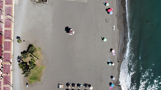 Aerial photography with drone of the beach of Rincón de la Victoria