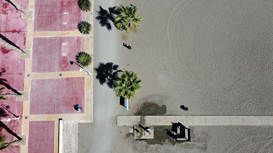 Aerial photography with drone of the beach of Rincón de la Victoria