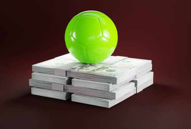 istock Ball on a pile of banknotes. 1444800672