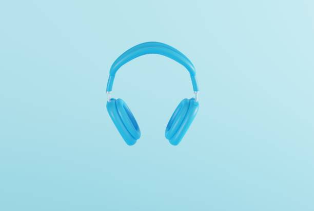 istock Headphones on a blue background. 1444801725
