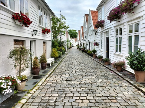 Views of the city of Stavanger in Norway on a cloudy day