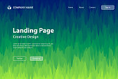 istock Landing page Template - Abstract background with trendy texture - Green gradient 1444809638
