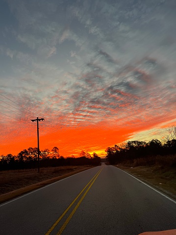 Sunrise looking into Fort Bragg